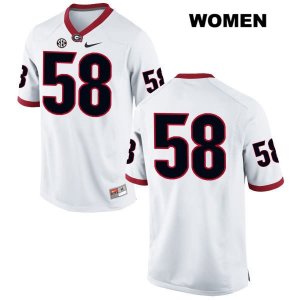 Women's Georgia Bulldogs NCAA #58 Blake Anderson Nike Stitched White Authentic No Name College Football Jersey VMW1754WG